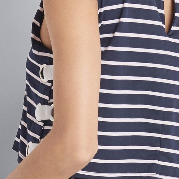 Venus Womens Striped Grommet Wide Leg Jumpsuit - Picture 5 of 9